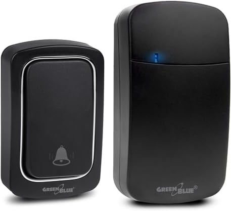 Green Blue GB139 B Campanello cinetico Wireless senza Batteria Autoalimentato 38 melodie, nero, a lungaportata fino a 150 m, IP68, Kit campanello per port