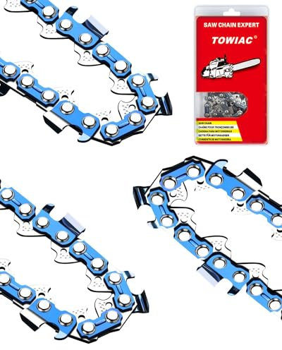 40,6 cm Sägekette 3er-Pack, 127 cm Stärke, 3/8 Zoll Low Profile Pitch, 57 Treibglieder, Stangensägekette, kompatibel mit Echo, Shindaiwa, Worx, Craftsman, Poulan, Ryobi, Greenworks und mehr, S57