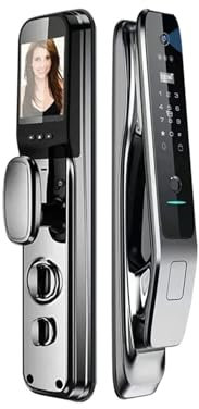 diacyxwf Tuya APP Wifi 3D Face Recognition Smart Door Lock,Camera Fingerprint Digital Lock,With Key Code Nfc Card For Home Apartments(30X240(6068) BAT)