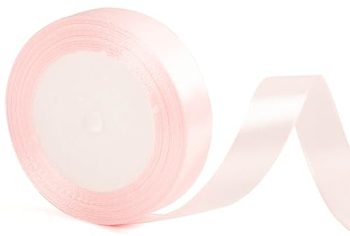 Nastro rosa chiaro largo 20 mm, nastro di raso rosa da 22 metri per confezioni regalo, dolciumi natalizi, accessori per capelli, bouquet, fioristi, artigianato, decorazioni per auto da matrimonio.