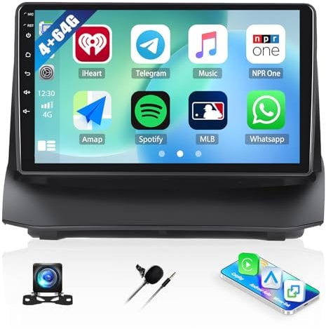 [4G+64G] Android 13 Autoradio für Ford Fiesta 2009-2014 mit Carplay Android Auto,9“ Touchscreen Radio mit Bluetooth EQ GPS WiFi FM/RDS MirrorLink Split Screen+Rückfahrkamera &Mic