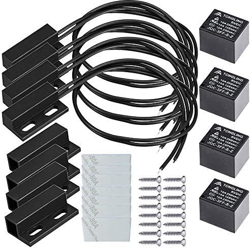 Gebildet 5V/12V/24V/230V NC NO Kit Interruttore Magnetico Reed Allarme Porta Finestra Sicurezza/Interruttore Magnetico Porta/Interruttore Contatto Magnetico/Interruttore Reed per GPS
