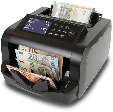 Monepass France - Compteuse de billets + VALORISATRICE sur liasse Mélangée - Sextuple détection UV/MGI/MGT/IR/3D/DEN - Garantie 2 ans