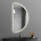 Mirocrafta Specchio da Bagno Retroilluminato a Mezzaluna, Specchio per Trucco Intelligente a LED, Specchio da Parete Irregolare, Anti-nebbia e Antideflagrante, con Interruttore Tattile(Left Cut,140x70