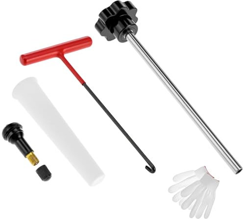 QWORK® 4-TLG. Reifenventil-Einziehwerkzeugsatz mit Gummi Ventile TR413 - Effiziente Ventilreparatur ohne Demontage