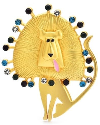 Broches Lion Vintage Pour Femmes Alliage Strass Animal Party Casual Broche Épingles