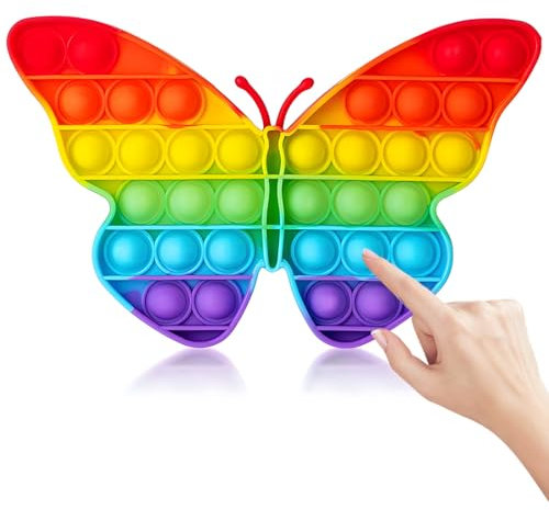JEYORZY 1pcs Popit Fidget Toy, Pop It Bubble Sensory Fidget Toy, Bubble Popet Antistress Spielzeug, Anti Stress Spielzeug für Kinder und Erwachsene Sensorik(Schmetterling)