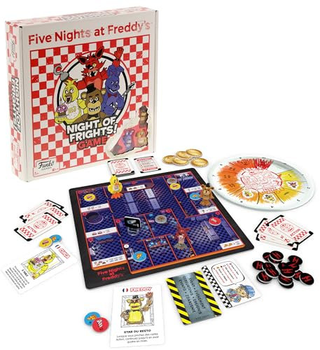 Funko Games - Five Nights at Freddy's - Night of Frights, Horror-Brettspiel für Erwachsene & Kinder ab 8 Jahren, Strategiespiel mit FNAF-Figuren, 2-4 Spieler, 30 Minuten