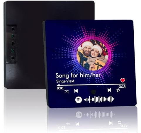 GEXHSRGD Imán de Nevera con música Personalizado, imanes de Nevera con música, imán de neveras con Placa de Spotify Que se Puede Personalizar con Fotos y músicas(Redonda)
