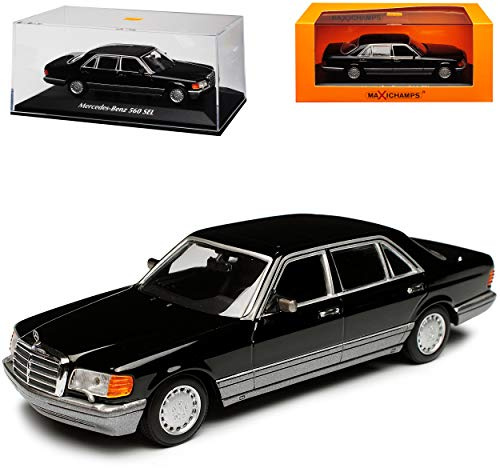 Generisch Mercedes-B 560 SEL S-Klasse Schwarz W126 1979-1991 1/43 Minichamps Maxichamps Modell Auto