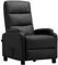 COMHOMA Fauteuil de Relaxation, Fauteuil Inclinable avec Dossier Réglable Jusqu'à 160° Manuellement, Coussin en Plumes avec Repose-Pieds Fauteuils Simple Salon Chambre Home Cinéma PU-Noir