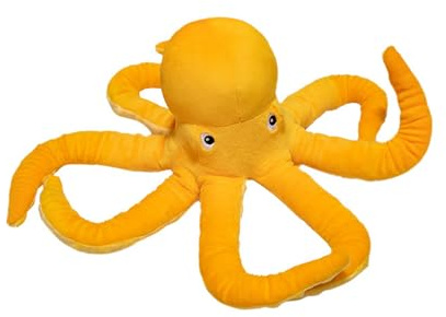 Xiyocadt Oktopus Plüsch Stofftier,Krake Kuscheltier Gelb,Krake Kreative Plüschtier Oktopus Kissen Naturgetreu Gestaltet,Baby Schlafen Beschwichtigen Sie Puppe Plüschtier Marine Tier Home Decor (40cm)