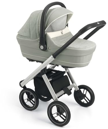 3-in-1 Kombi-Kinderwagen Puro Solid | Mehr Farben verfügbar | inkl. Babyschale & Wickeltasche, Farbe:Grau