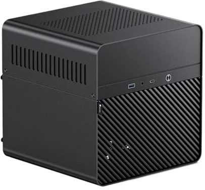 Compatible avec Le Petit boîtier du Serveur NAS JONSBO N2-châssis Tout-en-Un en Aluminium, Prend en Charge 5 disques durs et Alimentation SFX for Le Bureau à Domicile(N2 Black)