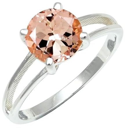 SILVERTROVE Morganit (Labor) Edelstein für Herren und Damen in allen Größen silberplattiert Band Ring Geschenkartikel Schmuck CRG1258BC25_(71 (22.6))