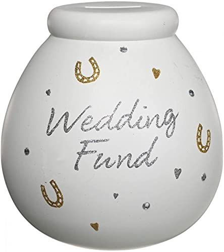 Pot of Dreams Money Pot, Ceramic, White, Wedding Fund, One Size