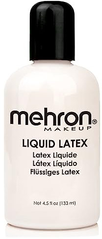 Mehron Makeup Liquid Latex Clear | SFX-Make-up | Latexkleber für die Haut | Prothesenkleber (130 ml)
