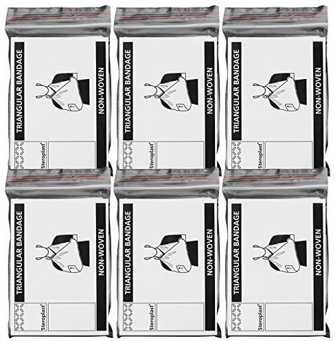 Steroplast Lot de 6 bandages triangulaires non tissés de qualité médicale pour premiers secours Bras épaule blessures 90 x 90 x 127 cm