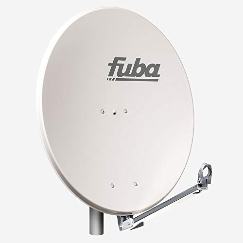Fuba DAL 800 G Aluminium Satellitenschüssel 80cm hellgrau - Sat-Antenne/Sat-Spiegel - Klapptragarm mit Kabeldurchführung, LNB-Halterung und Rückenteil aus Aluminium-Druckguss