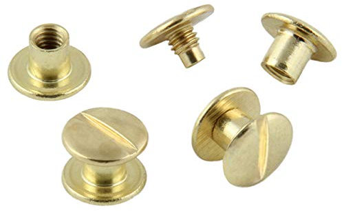 Buchschrauben vermessingt oder vernickelt verschiedene Größen, 20, 50, 100 oder 1000 Stück / (5 mm, 50 Stück, vermessingt)