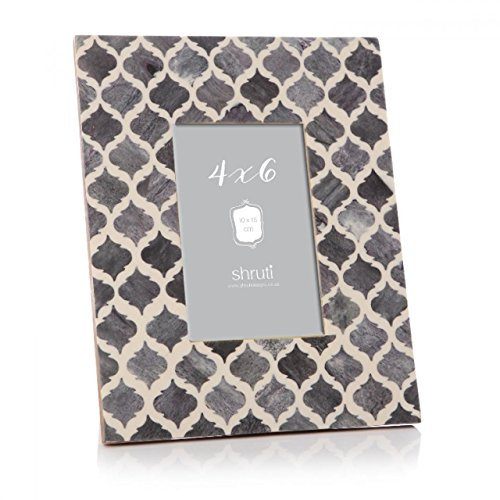 Mitte Eastern Fliesen Effekt Grau & Weiß 10,2 x 15,2 cm Rahmen