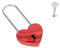 Brillibrum Design - Lucchetto dell'amore a forma di cuore, in metallo, con incisione a scelta, lucchetto a forma di cuore, colore rosso, con chiave inclusa incisione fino a 15 caratteri