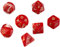 Pegasus Spiele 207152XX - Würfel, Marble: Rot, 7er-Set in Acrylbox