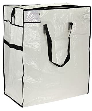 Household Essentials Medium Storage Bag, Clear Polyethylene with Black Trim