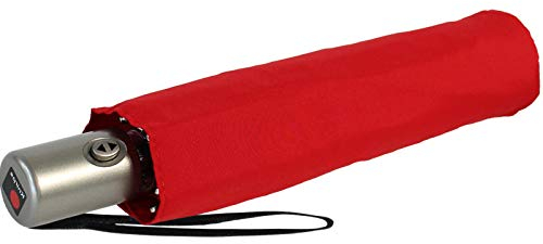 Knirps Regenschirm Slim Duomatic - klein und leicht mit Auf-Zu Automatik - red