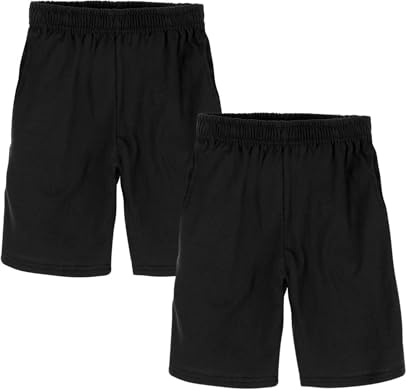 Hanes boys Jersey Short (Pack of 2) Tank Top, Black, Small US