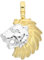 My Gold Herren Anhänger Löwe Gold 750 Echtes Gelbgold Weissgold (18 Karat) 30mm x 22mm Sternzeichen (Ohne Kette) Wild Lion V0013908