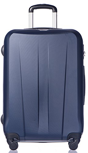 Puccini Koffer Reisekoffer Hartschalen Trolly Paris 3 Größen 4 Farben (Dunkelblau (7A), Groß)