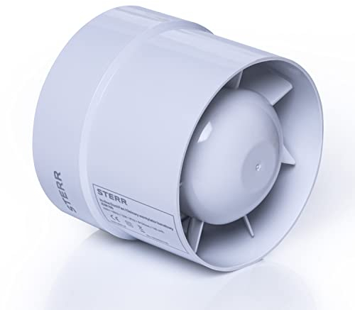 STERR IDM100 Inline Fan 100 mm / 4'' - Inline Fan - Small Extractor Fan - Inline Extractor Fan - Kitchen - Greenhouse - Tent - Garage