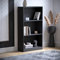 Vida Designs Cambridge 3 Tier Medium Bookcase, Black Wooden Shelving Display Storage Unit Office Living Room Furniture