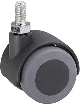Metafranc Doppelrolle Ø 40 mm - mit Schraube - TPR-Rad - Weiche Lauffläche - Gleitlager - 30 kg Tragkraft / Transportrolle / Möbelrolle / Containerrolle / Parkettrolle / 802210