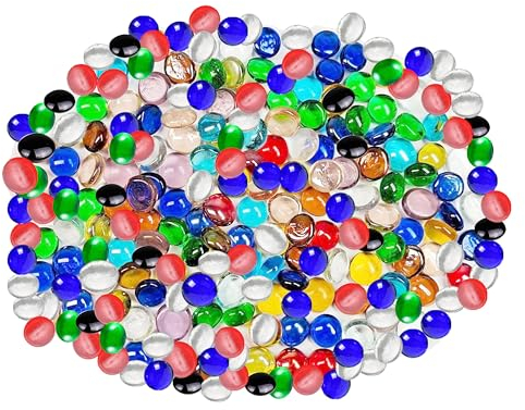 ARSUK Perle e ciottoli in Vetro, Vetro Nuggets, ciottoli, Gemme Forma Rotonda, Decorazioni (170-180pcs/0.955kg Ciottoli Misto)