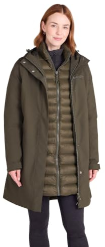 Mountain Warehouse Alaskan Lange Damen 3-in-1 Jacke | Wasserdicht mit verstellbarer Kapuze, Herausnehmbare Innenjacke & verschweißte Nähte, Ideal für Regen & Winter
