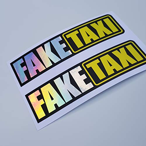 Folien-Zentrum - 2 Stk. Fake Taxi Oilslick Schwarz 4x14,5cm - Auto Tuning Sticker - Made in Germany