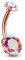 beyoutifulthings Bauch-nabelpiercing 2 Regenbogen-Effekt Zirkonia Rund 8mm Nabel-Piercing Chirurgenstahl Bananabell Roségold Pink 1,6/10mm
