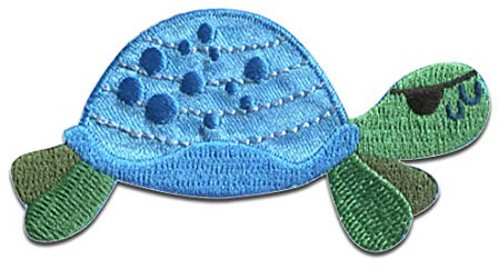 Catch the Patch Schildkroete Pirat Aufnäher zum Aufbügeln 7,8 x 3,9 cm Bügelbild für Kinder mit Karibik Schatz Vintage Original, Bügelpatch Patches Bügelflicken Kindergeburtstag