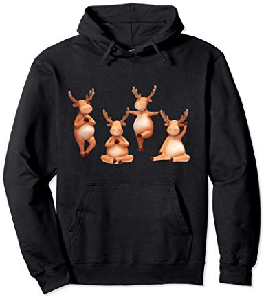 Weihnachten Rentier Yoga Posen Urlaub Winter Gymnastik Pullover Hoodie
