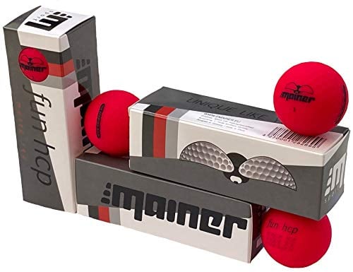 Emainer Golfball, 3 softe Golfbälle mit maximaler Reichweite, Dieser Ball kennt Dein Handicap, 1x 3er-Pack, rot matt (1x 3er (3 Bälle))