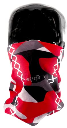 REEFLEXX Red Camou Loop, Schlauchschal Halstuch Multifunktionstuch, Camouflage bedruckt und mit Reflektoren atmungsaktiv, für Erwachsene