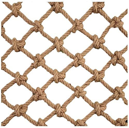 Seil-Kletternetz für Kinder im Freien, dekoratives Jute-Hanf, Kindersicherheit, Training, dekorativ, Partydekoration, Seilnetz, robust, Kindersicherheitsnetz, Hanfseil, 1 x 1 m