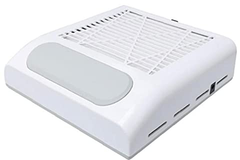 80W Professional Nail Dust Collector - Strong Power Vacuum Extractor Suction Fan, Low Noise Manicure Machine for Acrylic Nails Removal - White