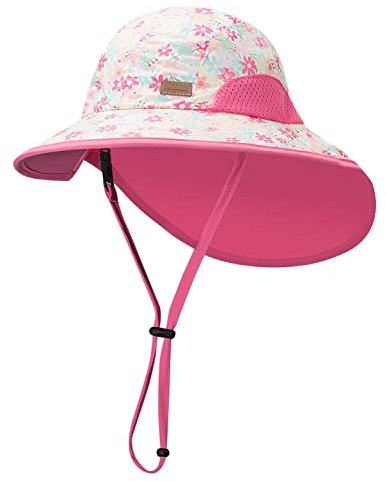 Happy Cherry - Cappello Estivo Anti-UV Neonato Bambino Cappelli da Pescatore a Tesa Larga per Spiaggia Vacanza Cappellino da Sole Bambina Bucket Hat Protezione UV - Rosa - 5-12 Anni