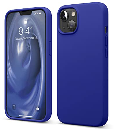 elago Liquid Silicone Case Kompatibel mit iPhone 13 Hülle (6,1), Hochwertiges Silikon, Rundumschutz Handyhülle : 3-Layer Struktur Schutzhülle, Kratzfestes Weiches Mikrofaserfutter (Kobaltblau)