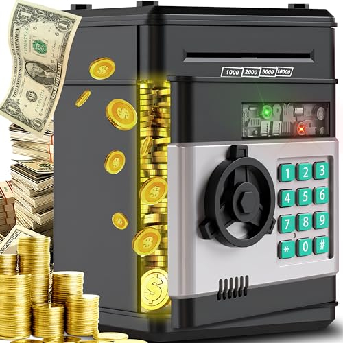 Retoo Sparschwein Kinder, Bankautomat Spielzeug mit Passwortfunktion, Elektronischer Geldautomat für Jungen und Mädchen, Interaktive Spardose mit Münzeinwurf, Geschenkidee Geburtstag