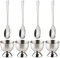 Egg Cup Set of 8 Include 4 Egg Cups 4 Egg Spoons for Soft Boiled Eggs Breakfast (Stainless Steel)