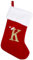 Sailup 50,8 cm Monogramm Weihnachtsstrumpf Super Weiche Weihnachtsstrümpfe mit Buchstaben, Deluxe Red Velvet Body Letter Strümpfe für Familienurlaub und Weihnachtsbaum K
